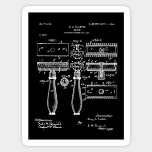 Razor Patent Razor blueprint barbershop art Sticker